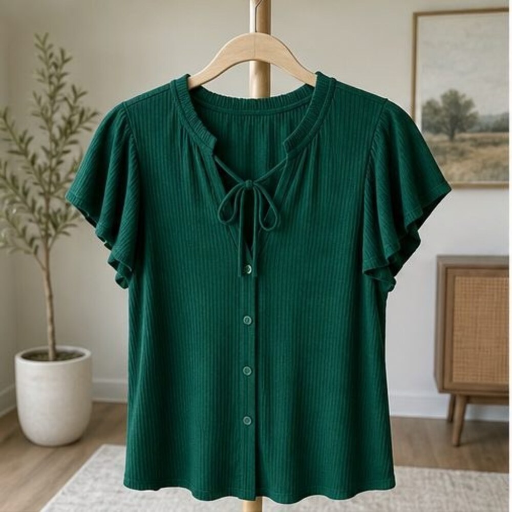 Emerald Wrap Blouse